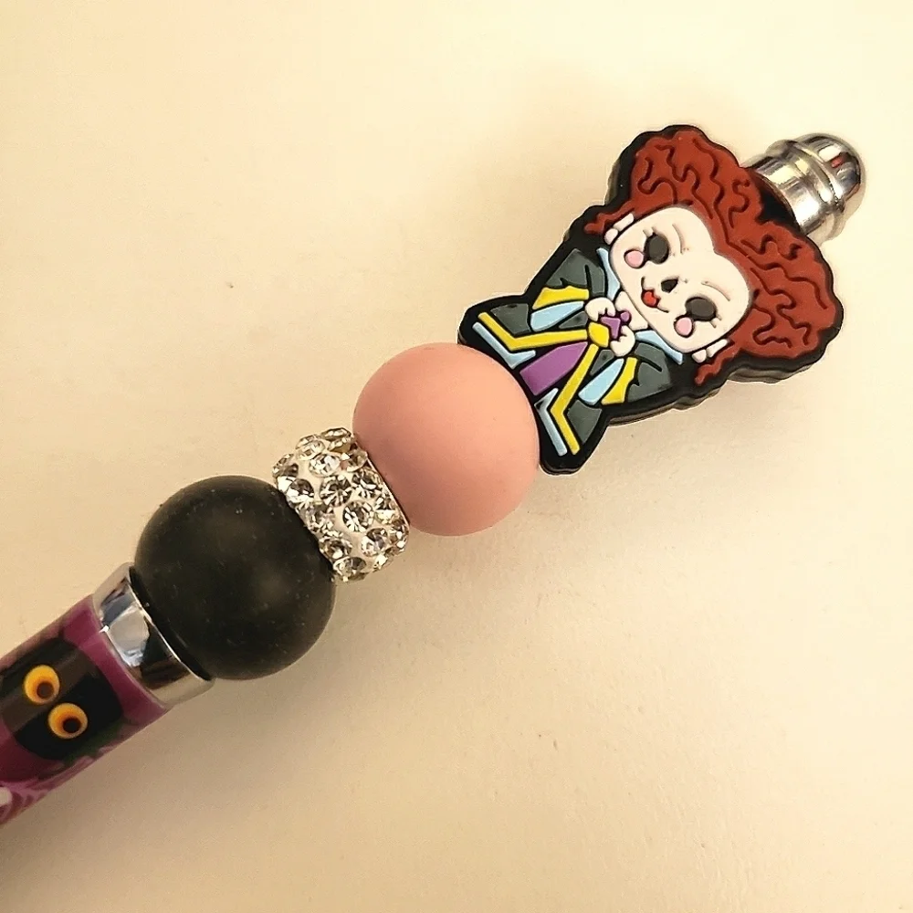 Handmade Hocus Pocus Winifred Sanderson Beaded Silicone Focal Bead Pen